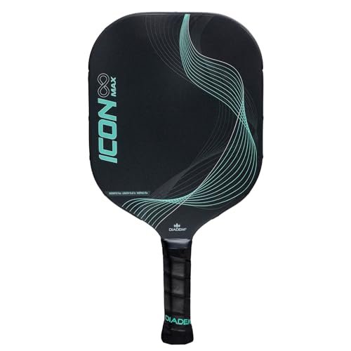 Diadem Icon Infinity Max Pickleball Paddle | Large Sweet Spot | Dual Foam Core & Carbon Fiber | Maximum Power, Control, and Spin | High Performance with Replaceable Edge Guard (Mint)