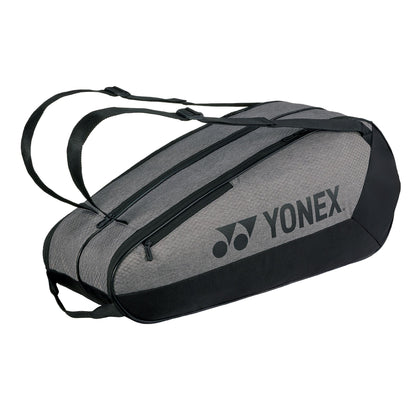 YONEX Team Racquet Bag with YKK Zippers & Multiple Storage Compartments - Durable Lightweight Tennis Bag for Up to 6 Racquets, Gray/Black