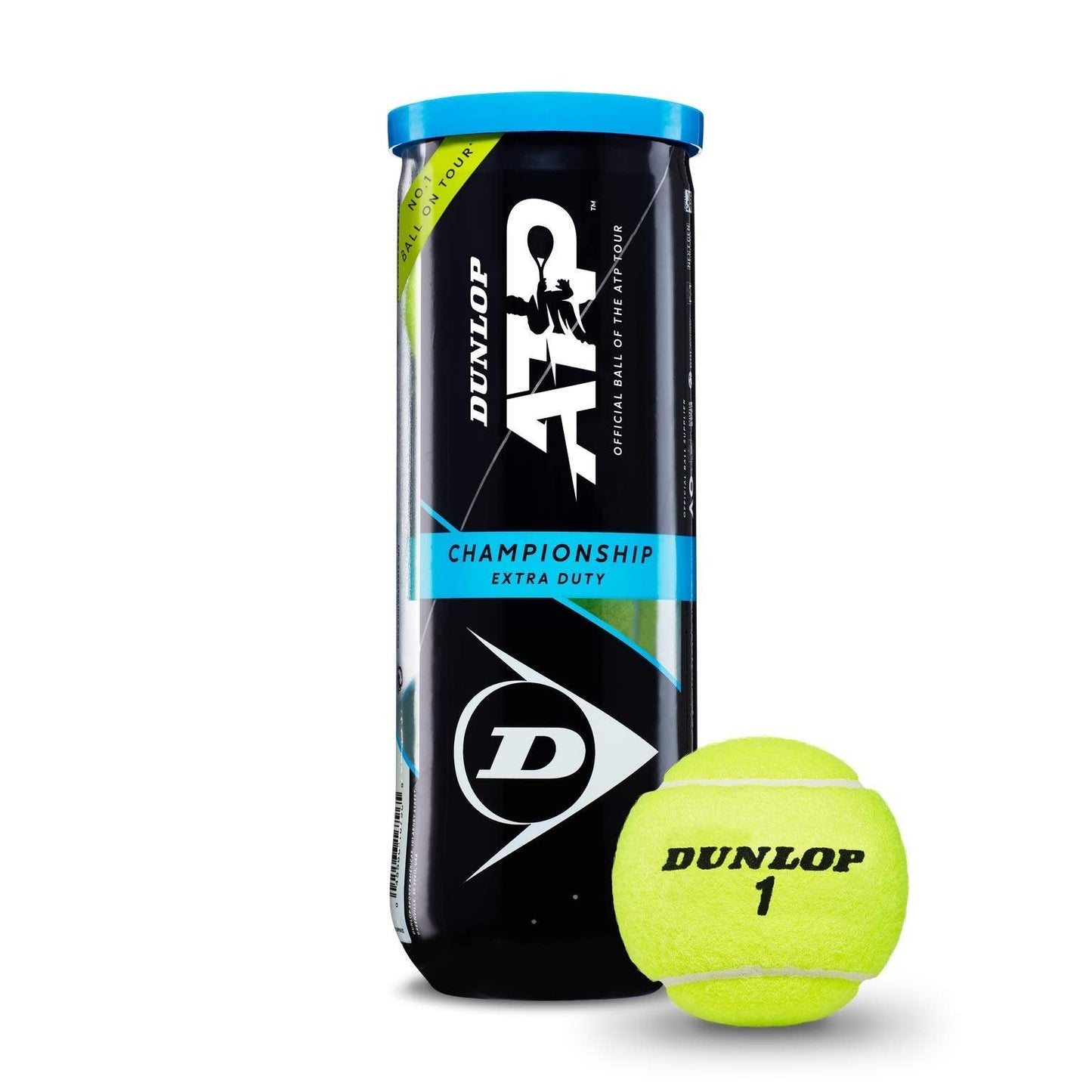 Dunlop Sports ATP Championship Extra Duty Tennis Balls, 4 x 3-Ball cans(12 Balls Total)