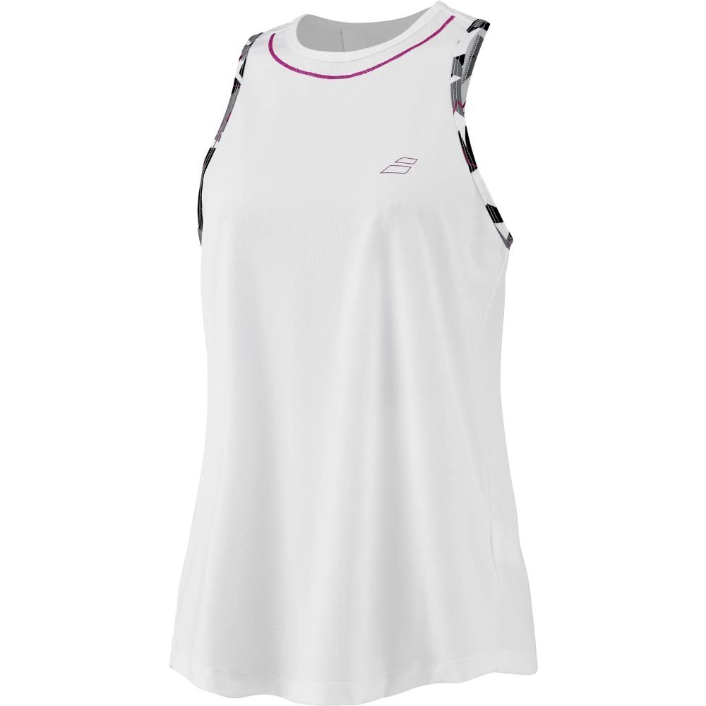 Babolat Women's Aero Tennis Training Tank Top, White/White (Small)