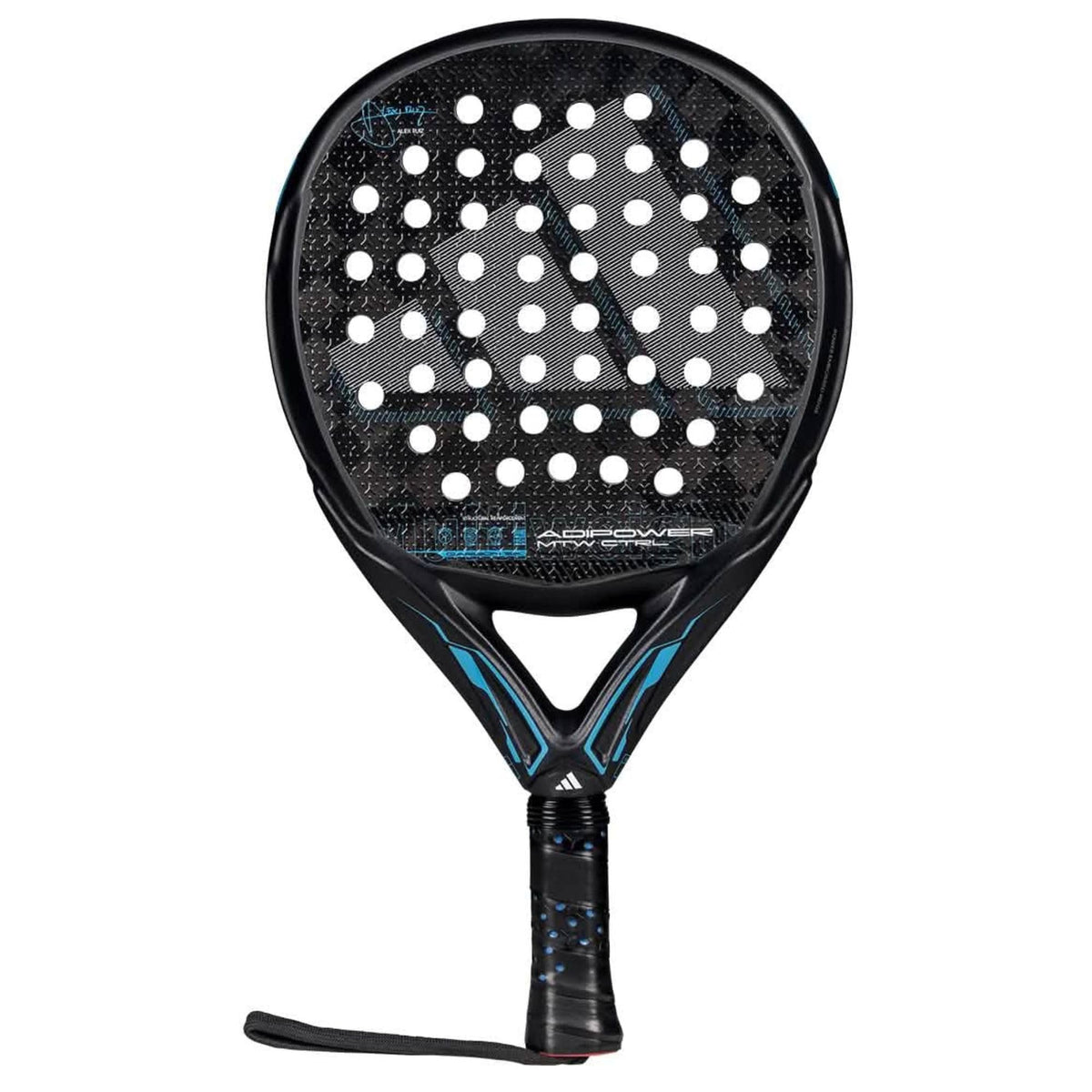 adidas Adipower Multiweight Ctrl 3.4 Racket Álex Ruiz - Black Blue, Round Shape, EVA High Memory Foam, Carbon 18K