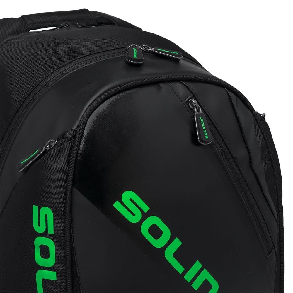 Solinco Tour Team Tennis Backpack Black and Neon Green (OS)
