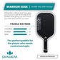 Diadem Warrior Edge Pickleball Paddle | Etched Carbon Face for Max Spin, 16mm Aero Guard, Comfort Max Grip, 16mm Honeycomb Core, Midweight 8oz | Indoor/Outdoor | USAPA Approved, Ghost