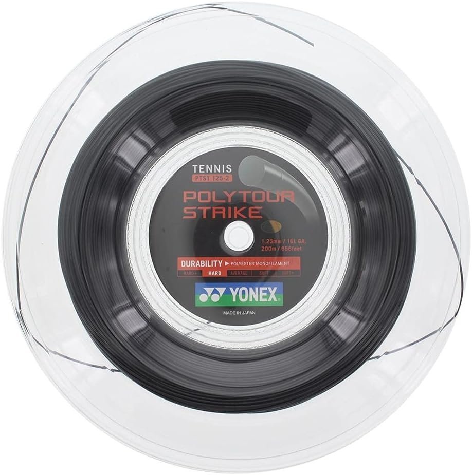 YONEX Poly Tour Strike Tennis String Reel, Black