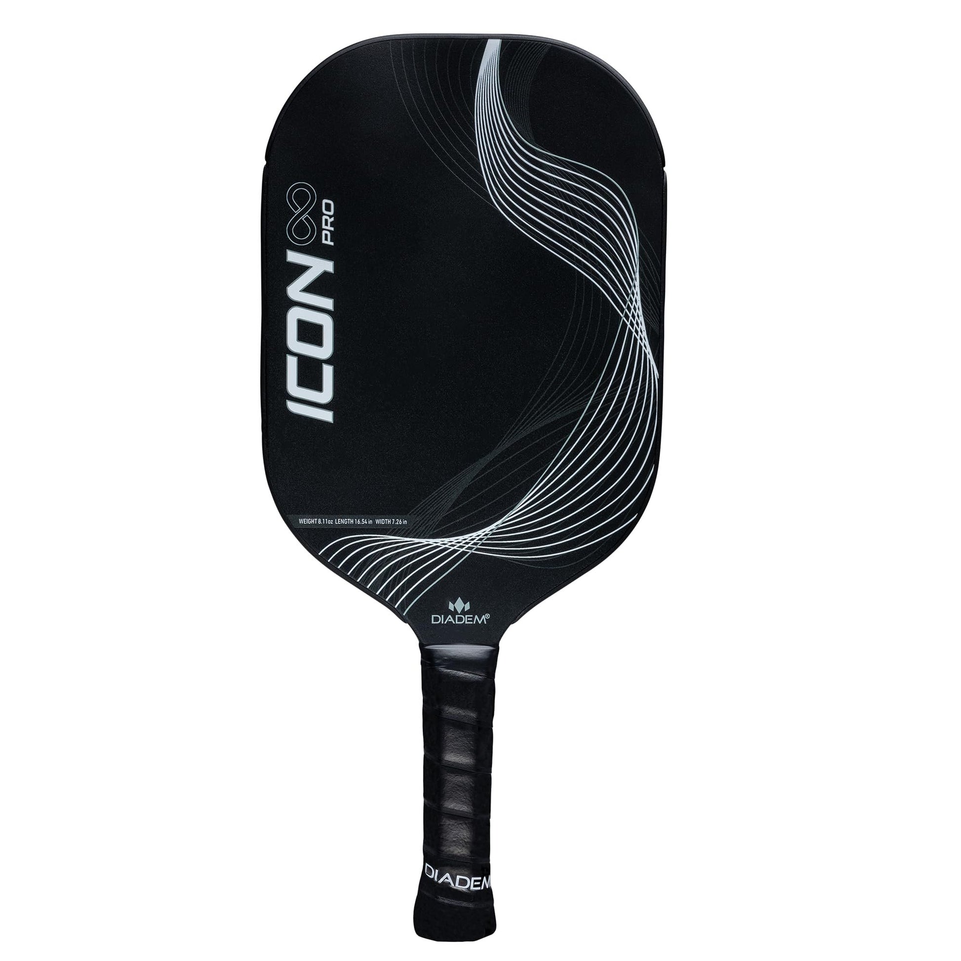 Diadem Icon Infinity Pro Pickleball Paddle | USAPA Approved | Dual Foam Core & Carbon Fiber | Maximum Power, Control, and Spin | High Performance with Replaceable Edge Guard (Ghost White)