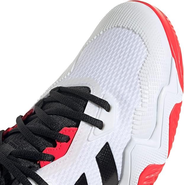 Adidas Men's  SoleMatch Control 2 Tennis Shoe,  White/ Black /Red