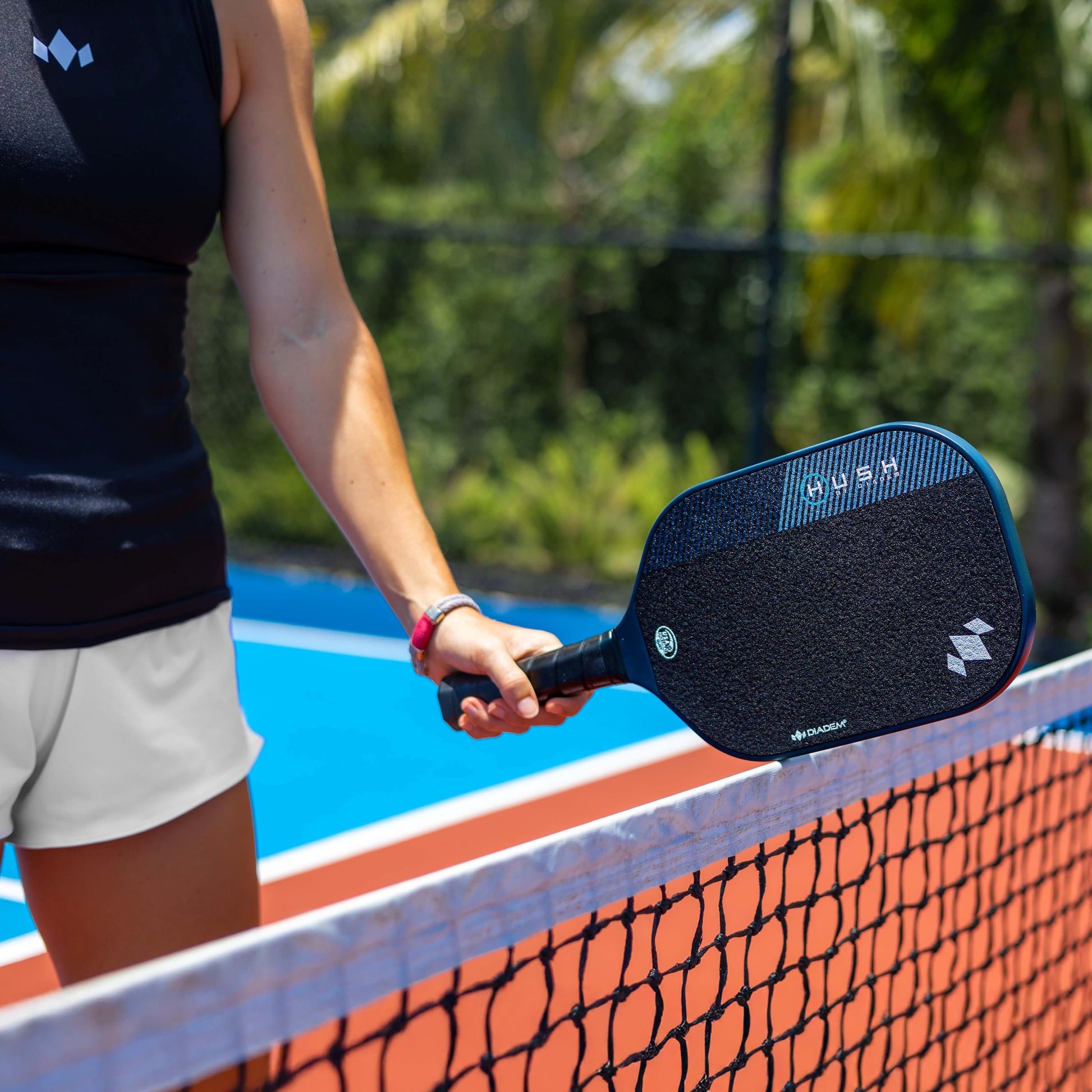 Diadem Hush | Quiet Pickleball Paddle, Double Thermoformed, Carbon Fiber Core, Power, Precision, Anti-Dampening Kraibon Technology (Purple)