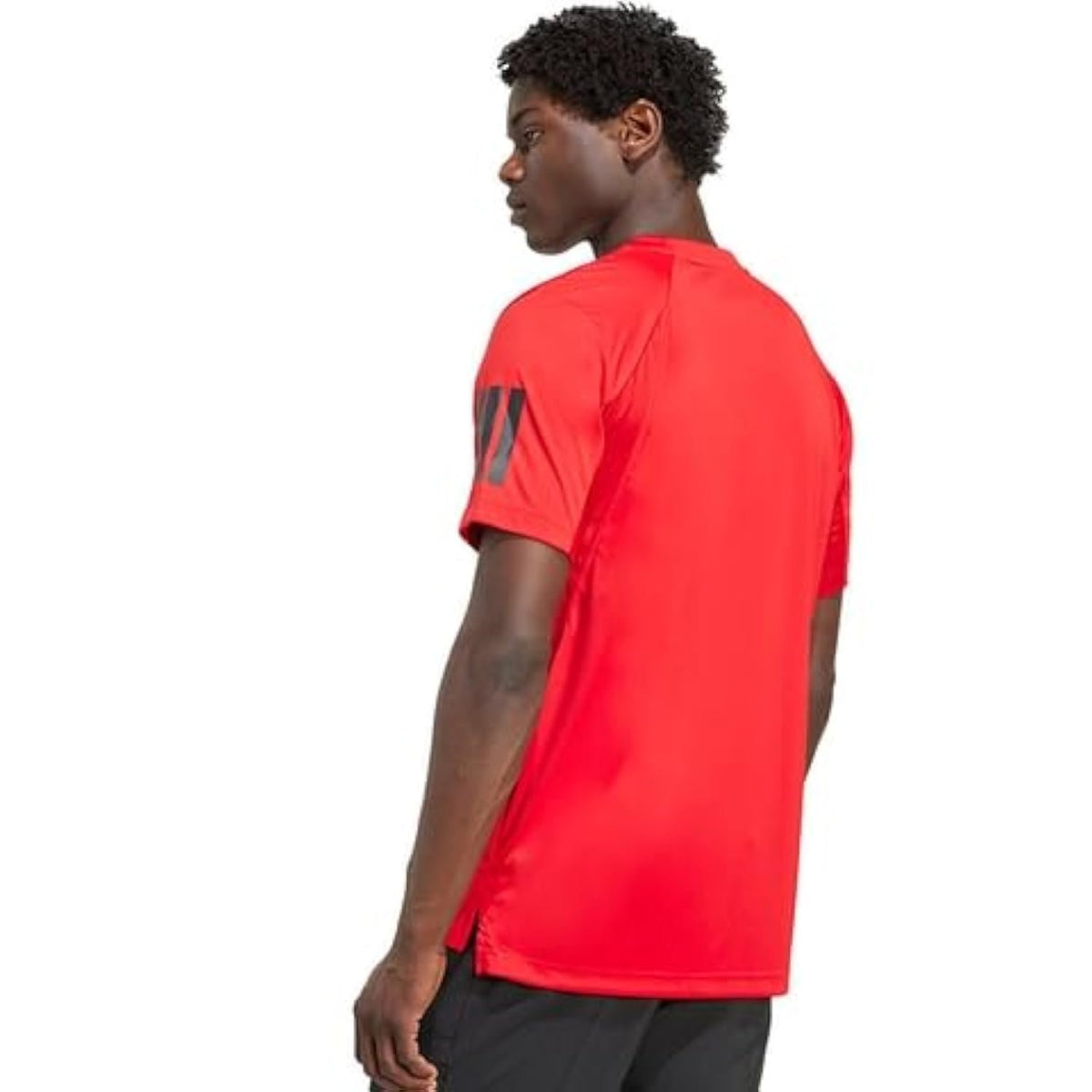 adidas Men's Club 3-Stripe Tennis Tee - Scarlet (Small)