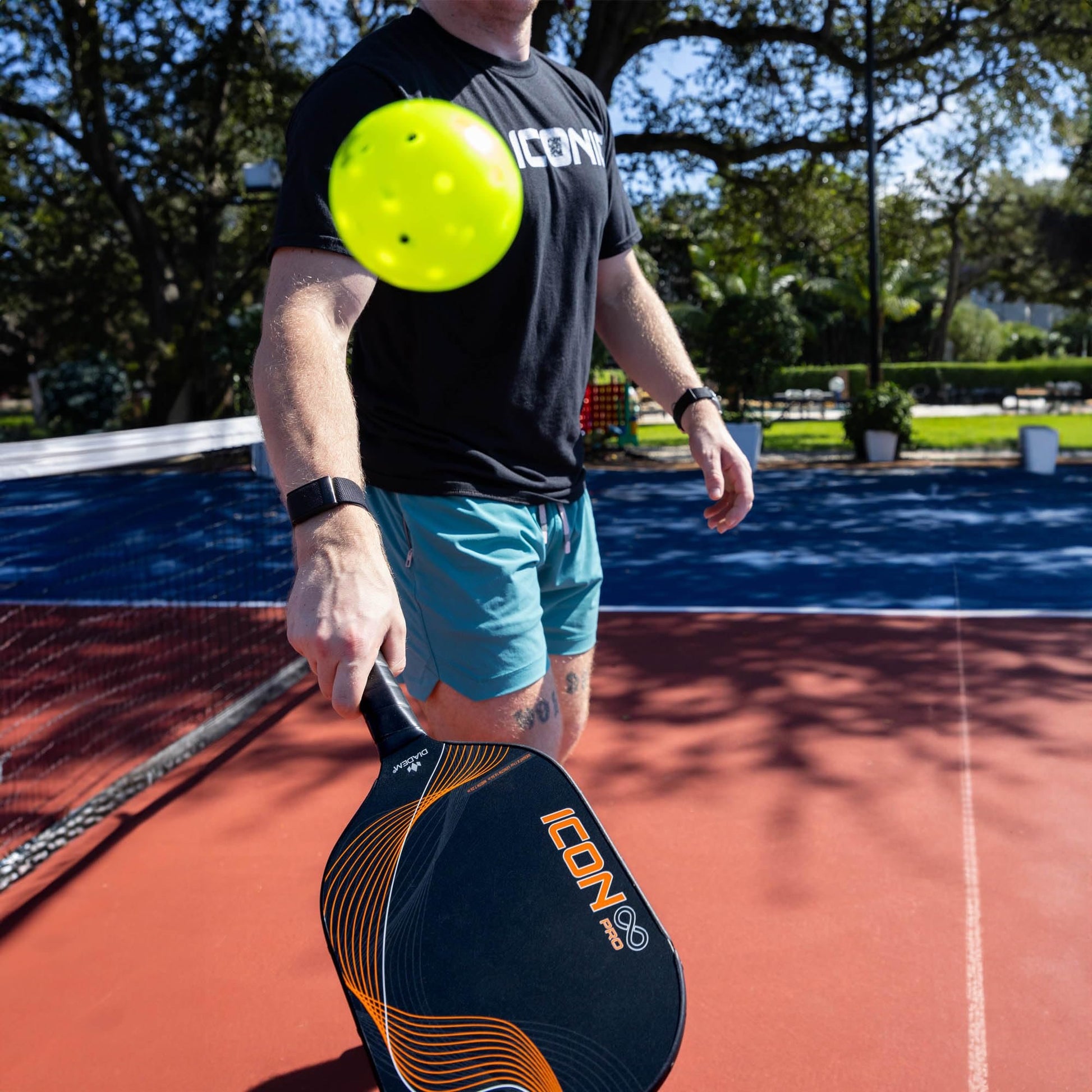 Diadem Icon Infinity Pro Pickleball Paddle | USAPA Approved | Dual Foam Core & Carbon Fiber | Maximum Power, Control, and Spin | High Performance with Replaceable Edge Guard (Inferno Orange)