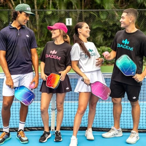 Diadem Rush Pickleball Paddle | USAPA Approved | Lightweight Fiberglass 16mm Paddle with Fiberglass Surface for Spin & Control | Ocean Blue
