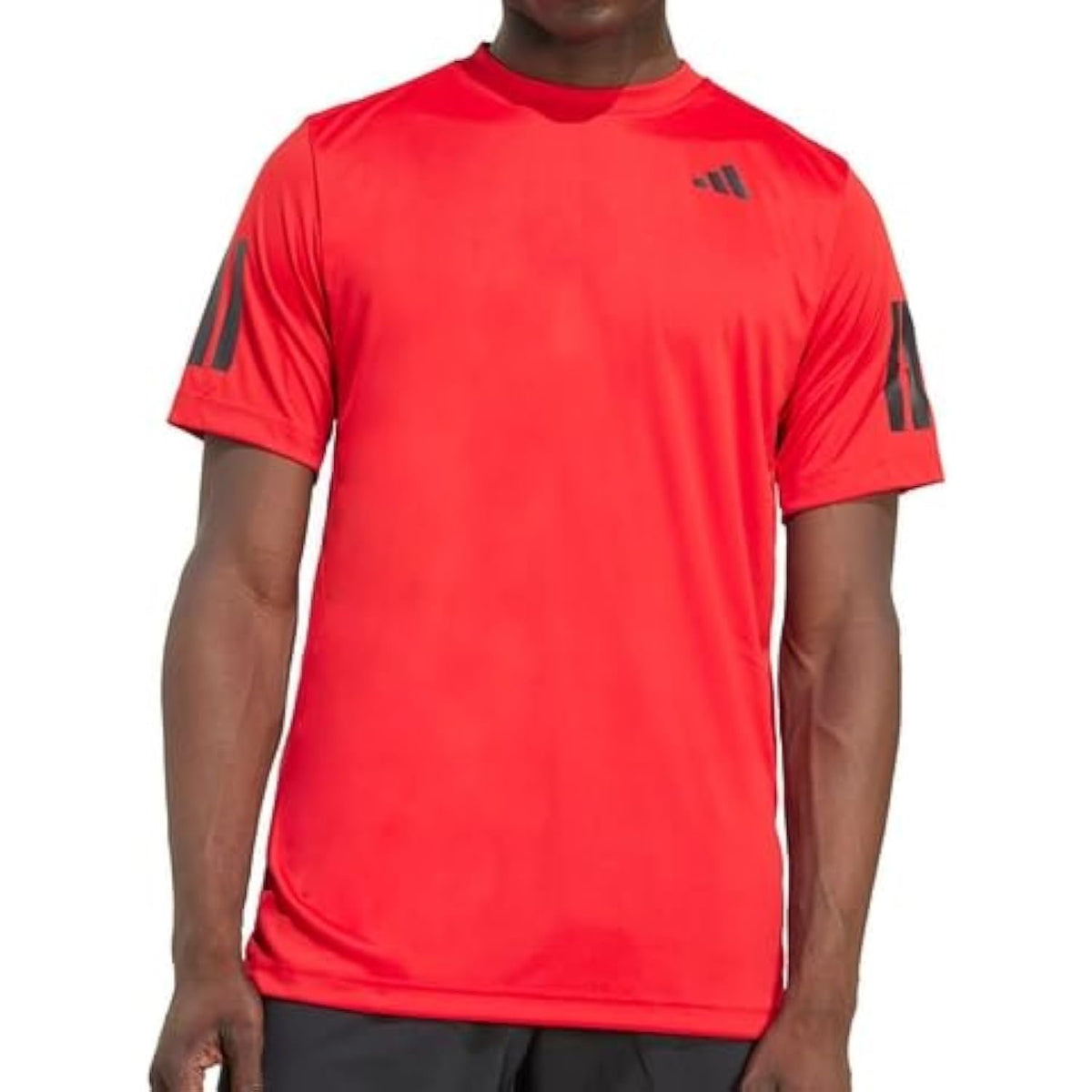 adidas Men's Club 3-Stripe Tennis Tee - Scarlet (Large)