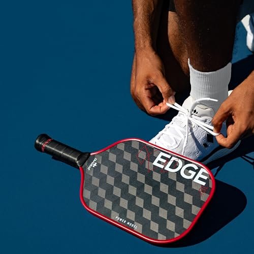 Diadem Edge 18K Power Pickleball Paddle USAPA Approved | 18K Carbon Fiber Face for Spin & Control | 16mm Control Paddle (Red)