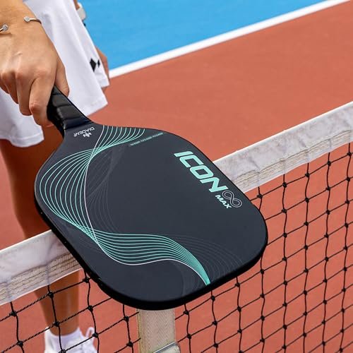 Diadem Icon Infinity Max Pickleball Paddle | Large Sweet Spot | Dual Foam Core & Carbon Fiber | Maximum Power, Control, and Spin | High Performance with Replaceable Edge Guard (Mint)