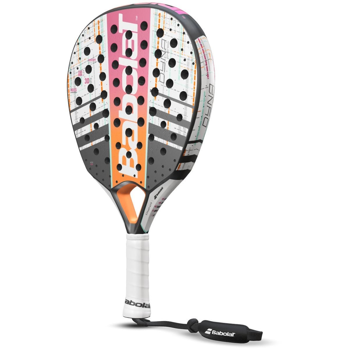 Babolat Dyna Energy Padel Racket (Pink/Orange/White)