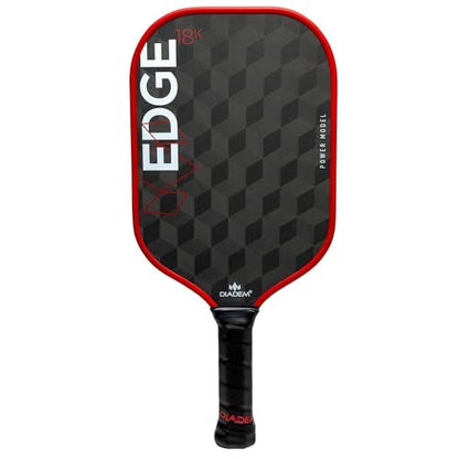 Diadem Edge 18K Power Pickleball Paddle USAPA Approved | 18K Carbon Fiber Face for Spin & Control | 16mm Control Paddle (Red)