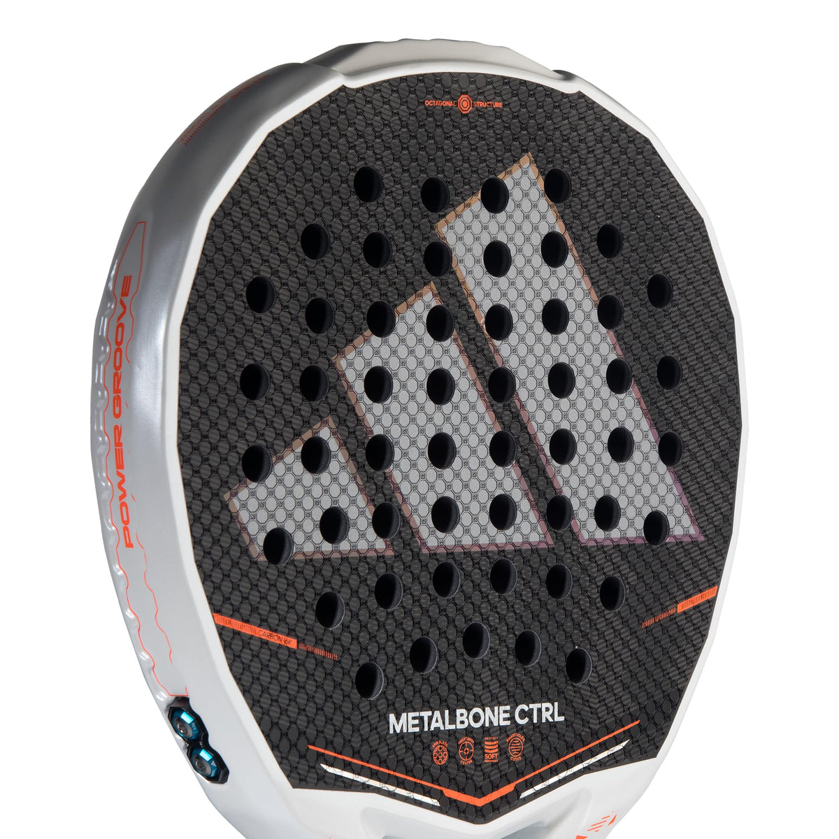 adidas Metalbone Ctrl 2026 Padel Racket - White Round Shape with EVA Soft Foam & Carbon 16K