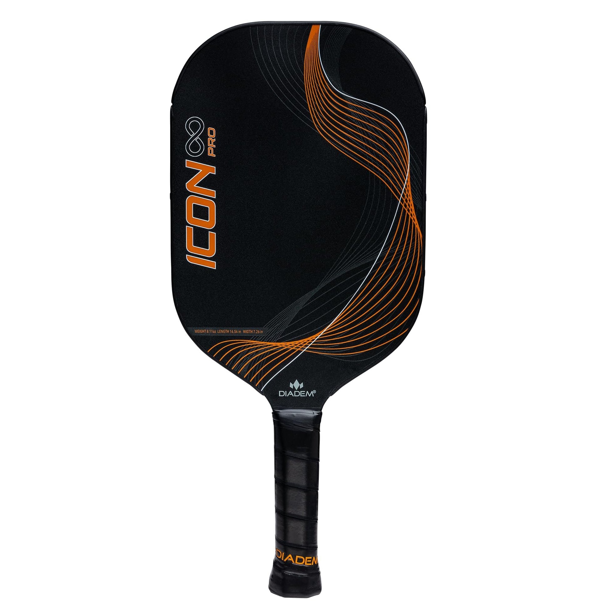 Diadem Icon Infinity Pro Pickleball Paddle | USAPA Approved | Dual Foam Core & Carbon Fiber | Maximum Power, Control, and Spin | High Performance with Replaceable Edge Guard (Inferno Orange)