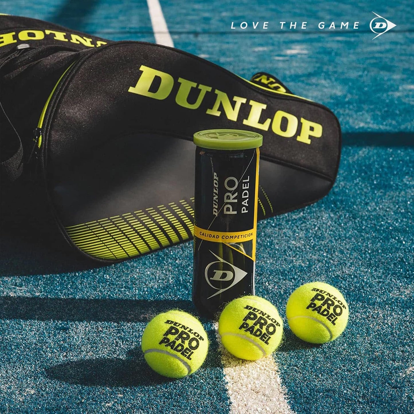 Dunlop Sports Pro Padel Ball, 3-Ball can, Yellow