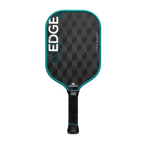 Diadem Edge 18K Power Pro Pickleball Paddle USAPA Approved | 18K Carbon Fiber Face for Spin & Control | 16mm Control Paddle, Teal
