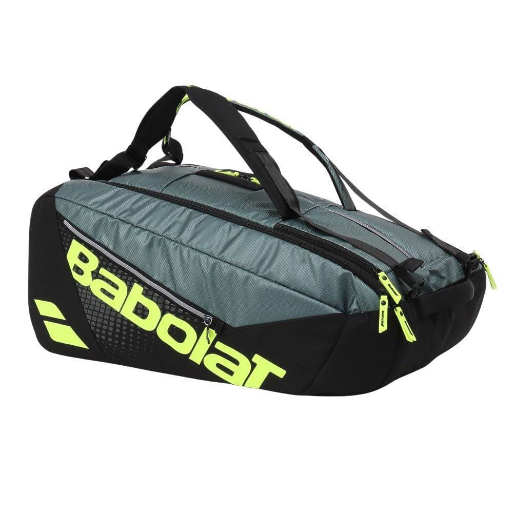 Babolat Pure Aero RH x12 Tennis Bag (Metallic Grey/Black/Fluo Yellow)