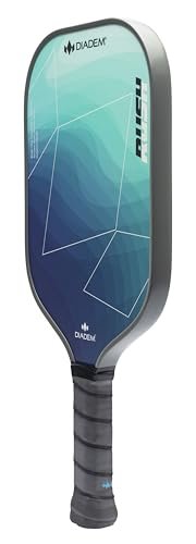 Diadem Rush Pickleball Paddle | USAPA Approved | Lightweight Fiberglass 16mm Paddle with Fiberglass Surface for Spin & Control | Marine Teal