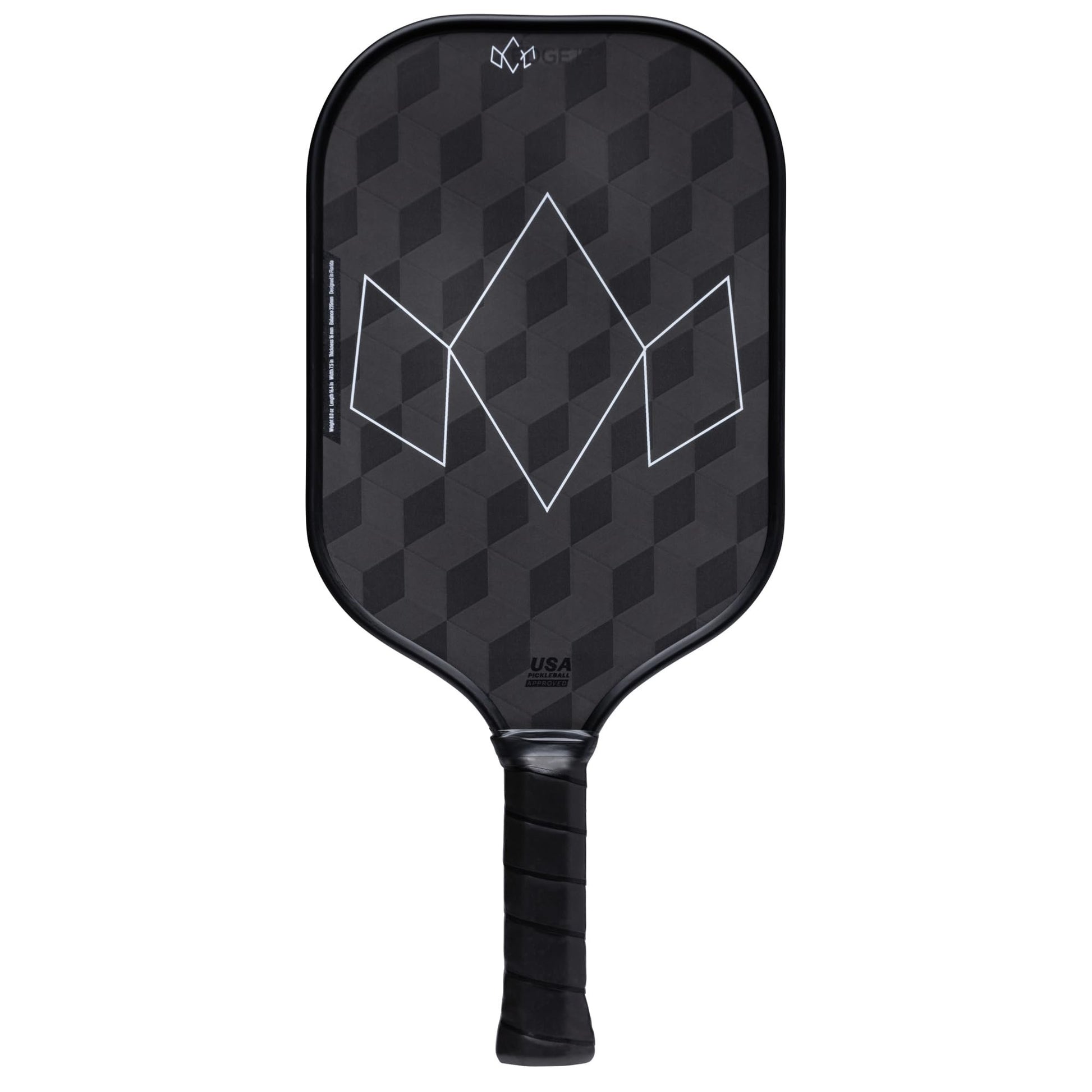 Diadem Edge 18K Power Pickleball Paddle USAPA Approved | 18K Carbon Fiber Face for Spin & Control | 16mm Control Paddle, Limited Edition (Black)