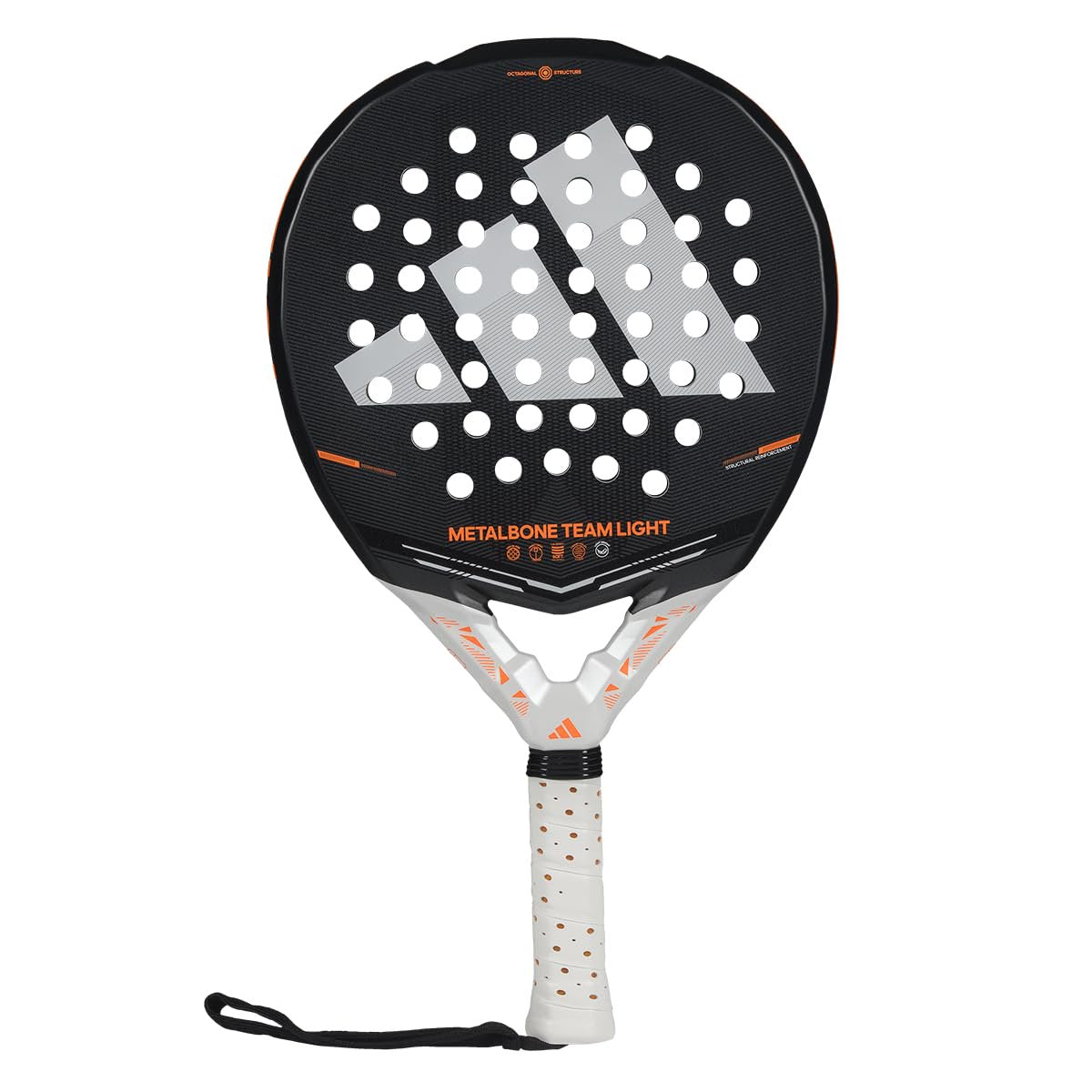 adidas Metalbone Team Light 2026 Racket Black, Round Shape, EVA Soft Performance Foam, Fiberglass