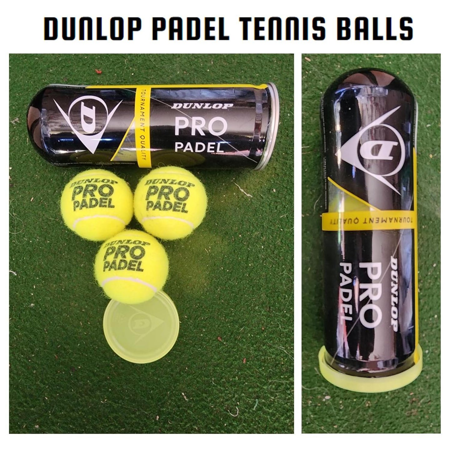 Dunlop Sports Pro Padel Ball, 3-Ball can, Yellow