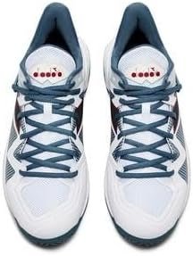 Diadora Men's  B.ICON 2 Clay Tennis Shoe, White/Oceanview/Salsa