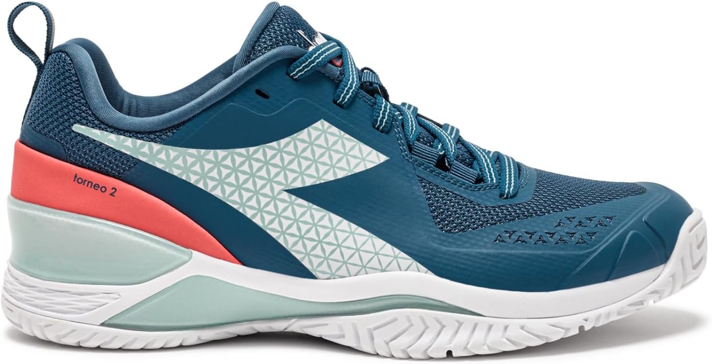 Diadora Women's Blushield Torneo 2 W Ag Tennis Shoe, Legion Blue/White/Surf Spray
